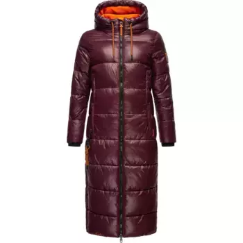 Стеганое пальто Наваху "Schmuseengel", зимняя стеганая куртка на теплой подкладке с контрастными деталями Navahoo, красный