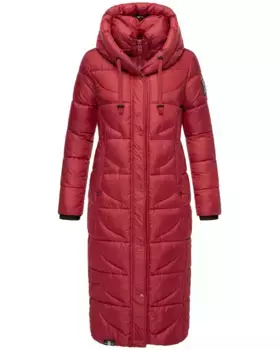 Стеганое пальто Наваху "Вафля", модное зимнее пальто с разрезами и капюшоном Navahoo, розовый