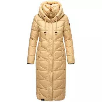 Стеганое пальто Наваху "Вафля", модное зимнее пальто с разрезами и капюшоном Navahoo, цвет Sand