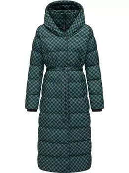 Стеганое пальто niara с длинным принтом Ragwear, синий