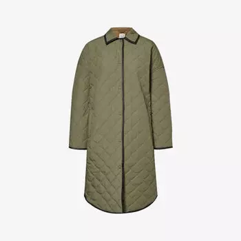 Стеганое пальто обычного кроя из переработанного полиэстера Toteme, цвет marsh 011
