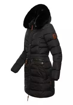 Стеганое пальто Паула NAVAHOO, цвет Black With Black Fur