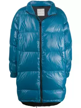 Стеганое пальто-пуховик оверсайз Paura, синий