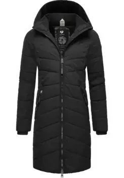 Стеганое пальто Ragwear "Dizzie Coat", стильная стеганая зимняя парка с капюшоном на подкладке, цвет Dark