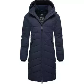 Стеганое пальто Ragwear "Dizzie Coat", стильная стеганая зимняя парка с капюшоном на подкладке, цвет морской волны