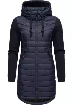 Стеганое пальто Ragwear "Lucinda Long II", пальто из современного микса материалов, с капюшоном, цвет морской волны