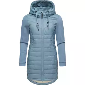 Стеганое пальто Ragwear "Lucinda Long", пальто из современного микса материалов с капюшоном, синий