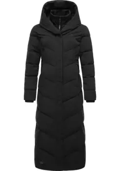 Стеганое пальто Ragwear "Наталка Экстрадлинное", женское стеганое пальто с капюшоном, черный