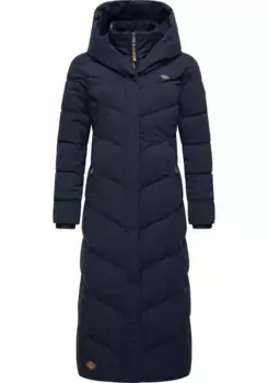 Стеганое пальто Ragwear "Наталка Экстрадлинное", женское стеганое пальто с капюшоном, цвет морской волны