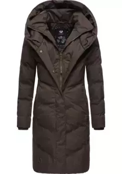 Стеганое пальто Ragwear "Наталка", стильная, стеганая зимняя парка с капюшоном на подкладке, коричневый