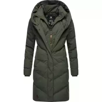 Стеганое пальто Ragwear "Наталка", стильная, стеганая зимняя парка с капюшоном на подкладке, зеленый