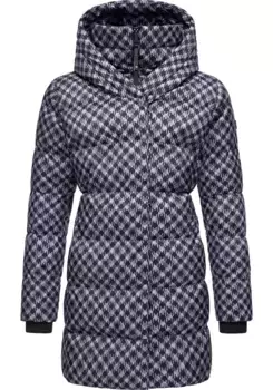 Стеганое пальто Ragwear "Niara Print", женское зимнее пальто в клетчатом виде, цвет Lavendel