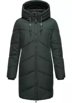 Стеганое пальто Ragwear "Novista", стильное зимнее пальто с зигзагообразным узором и большим капюшоном, зеленый