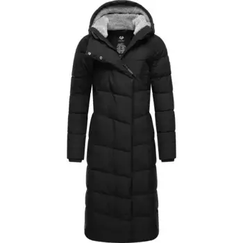 Стеганое пальто Ragwear "Pavla Extralong", неподвластное времени непромокаемое женское зимнее пальто, черный
