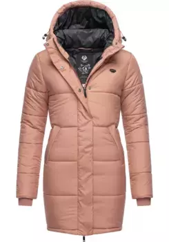 Стеганое пальто Ragwear "Relive Long Remake", длинная женская стеганая куртка из переработанных материалов, розовый