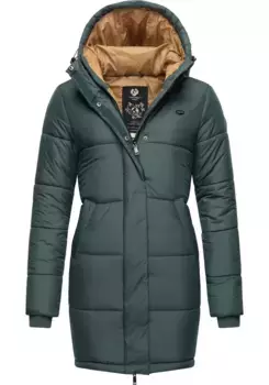 Стеганое пальто Ragwear "Relive Long Remake", длинная женская стеганая куртка из переработанных материалов, зеленый