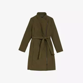 Стеганое пальто Rosemae с высоким воротником Ted Baker, хаки