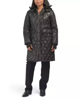 Стеганое пальто с бриллиантами Lucky Brand, черный