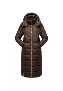 Стеганое пальто с хрустальным цветком NAVAHOO, цвет Dark Choco