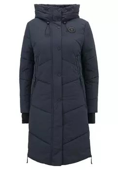 Стеганое пальто с капюшоном Amber & June, синий
