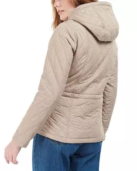 Стеганое пальто с капюшоном Barbour Millfire, коричневый/бежевый