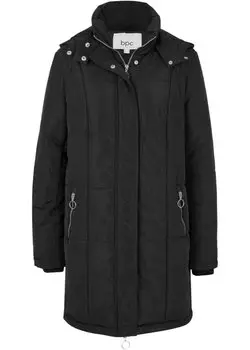 Стеганое пальто с капюшоном Bpc Bonprix Collection, черный