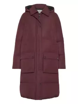 Стеганое пальто с капюшоном Brunello Cucinelli, красный