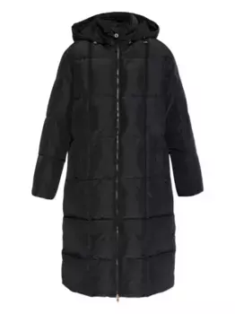 Стеганое пальто с капюшоном Ea7 Emporio Armani, черный