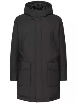 Стеганое пальто с капюшоном Fay, черный