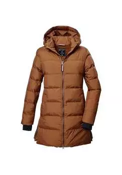Стеганое пальто с капюшоном и воротником-стойкой для детей Killtec, коричневый