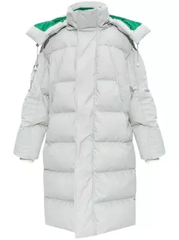 Стеганое пальто с капюшоном Lacoste, белый