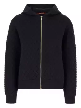 Стеганое пальто с капюшоном MAX MARA, синий