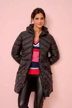 Стеганое пальто с капюшоном Next, черный