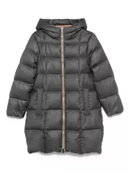 Стеганое пальто с капюшоном Peserico, серый