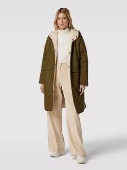 Стеганое пальто с карманами Esprit, хаки