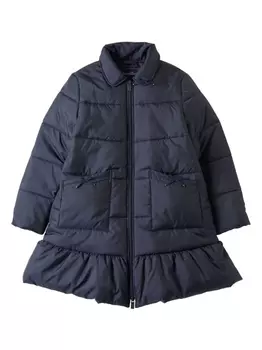 Стеганое пальто с оборками Familiar, синий