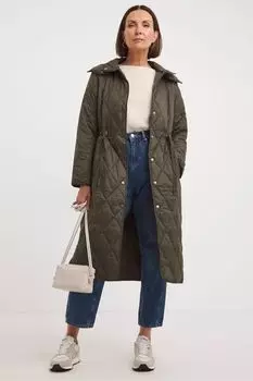 Стеганое пальто с регулируемой талией Jd Williams, зеленый