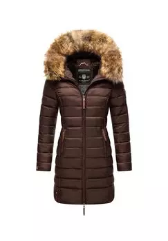 Стеганое пальто с розовым узором MARIKOO, цвет Dark Choco