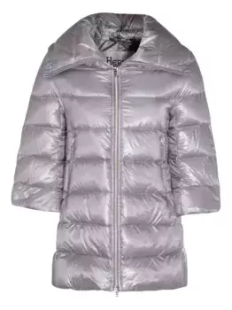 Стеганое пальто с рукавами три четверти Herno, серый