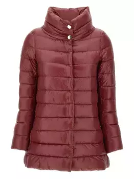 Стеганое пальто с высоким воротником Herno, красный