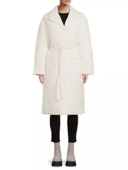 Стеганое пальто с запахом Ellen Tracy, цвет Winter White