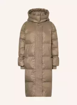 Стеганое пальто со съемным капюшоном Mrs & Hugs, коричневый