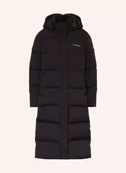 Стеганое пальто со съемным капюшоном Guess Jeans, черный