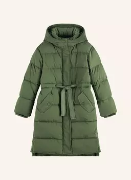 Стеганое пальто со съемным капюшоном Scotch & Soda, зеленый