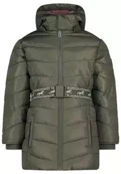 Стеганое пальто СОЛЬ И ПЕРЕЦ, с модным поясом Salt And Pepper, зеленый