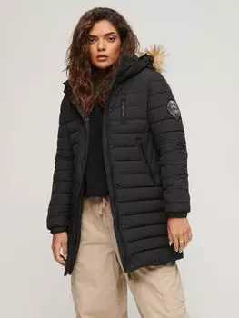 Стеганое пальто Superdry Fuji, черный