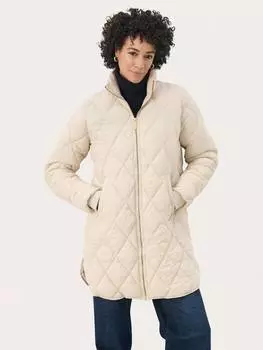 Стеганое пальто свободного покроя с бриллиантами от olilas Part Two, цвет French Oak