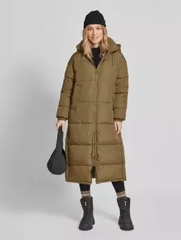 Стеганое пальто свободного покроя со съемным капюшоном модель «KLEA» Vero Moda, оливковый