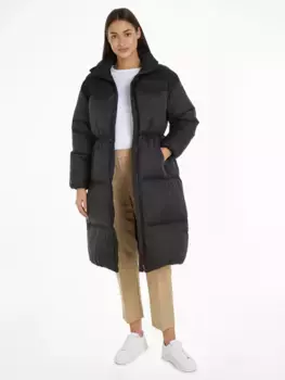 Стеганое пальто Tommy Hilfiger "NEW YORK PUFFER MAXI" с логотипом, черный