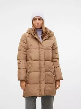 Стеганое пальто Vero Moda Steppmantel Nova, светло-коричневый